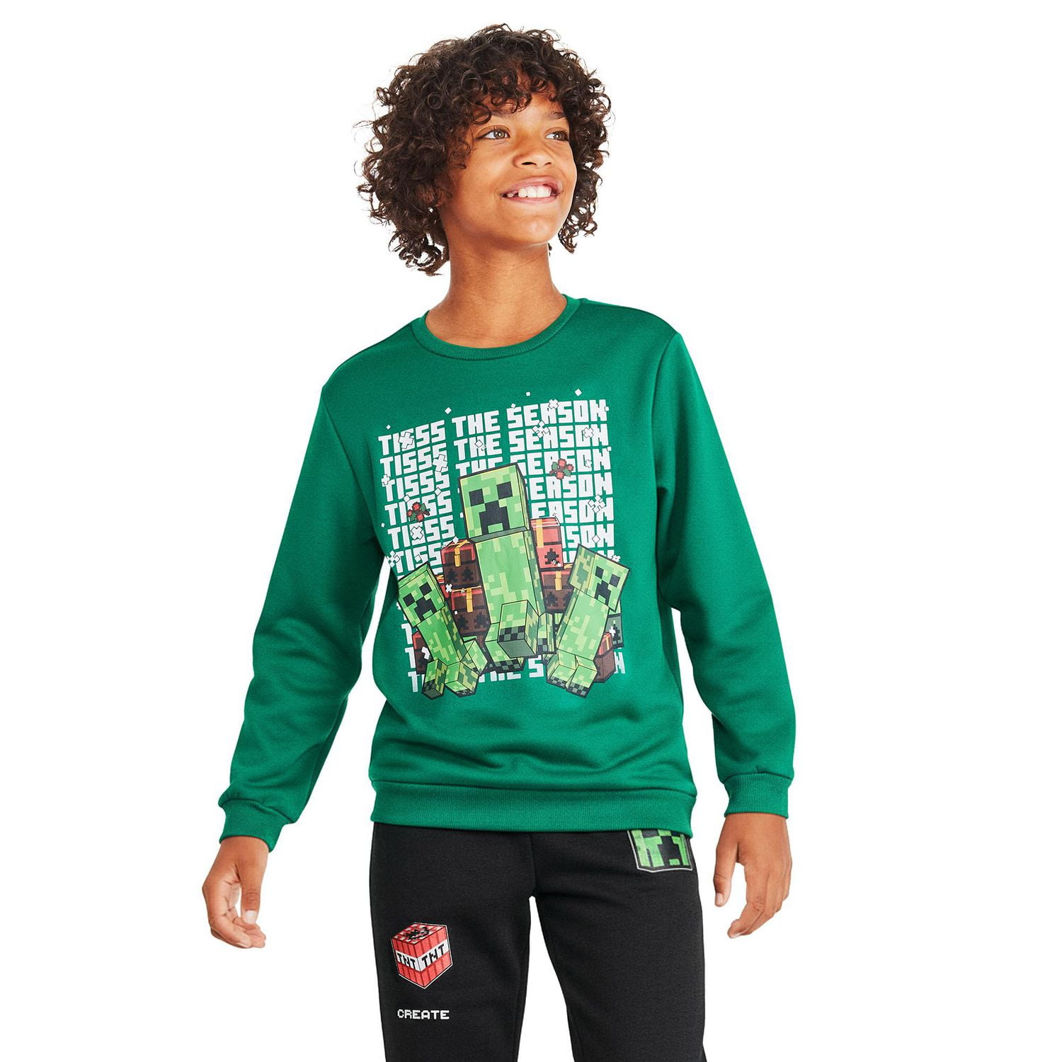 Minecraft Boys' Light Up Holiday Sweatshirt