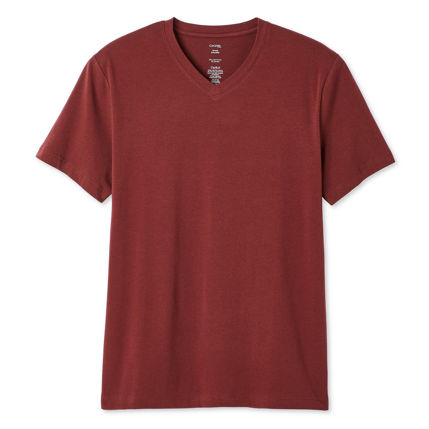 T-shirt extensible à encolure en V George pour hommes