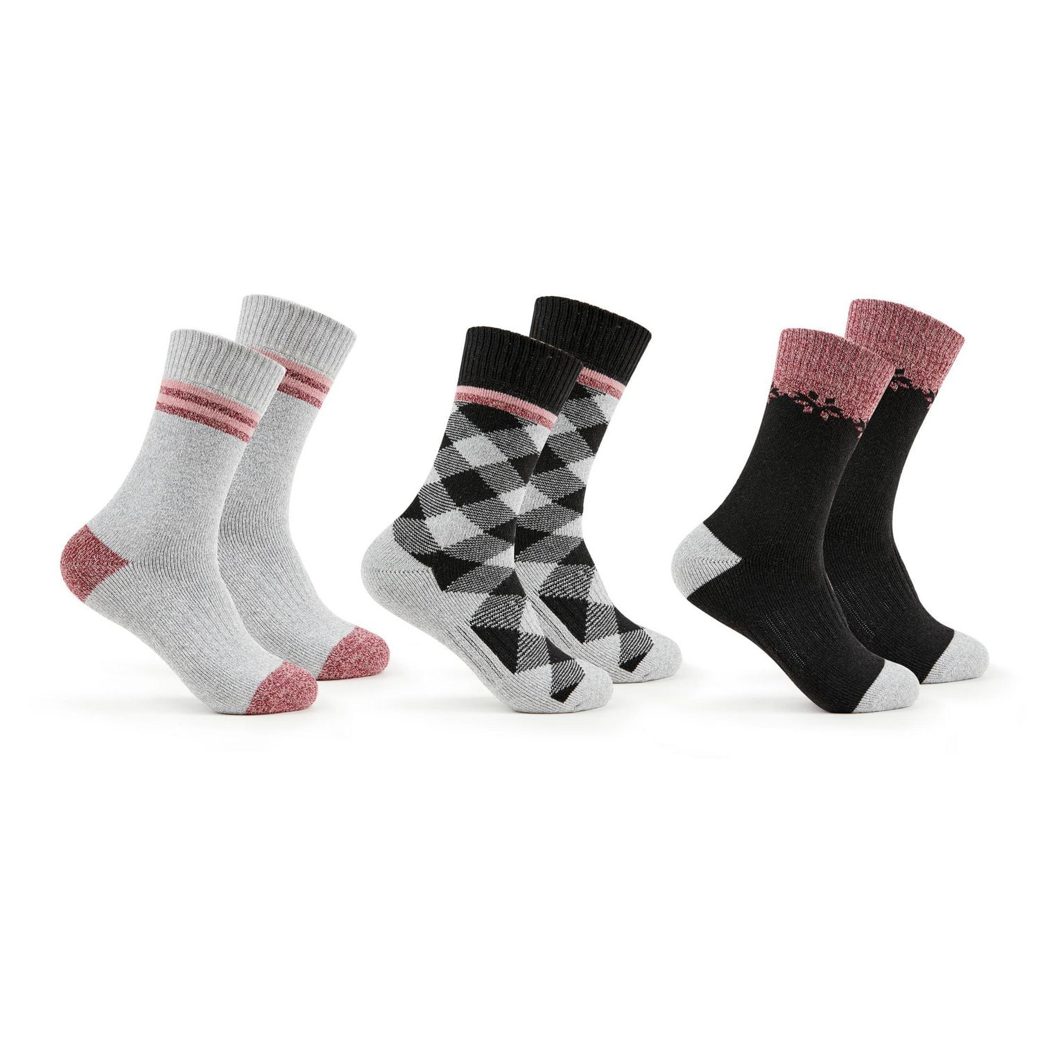 Chaussettes tube thermiques en coton pour femmes, 3 paires