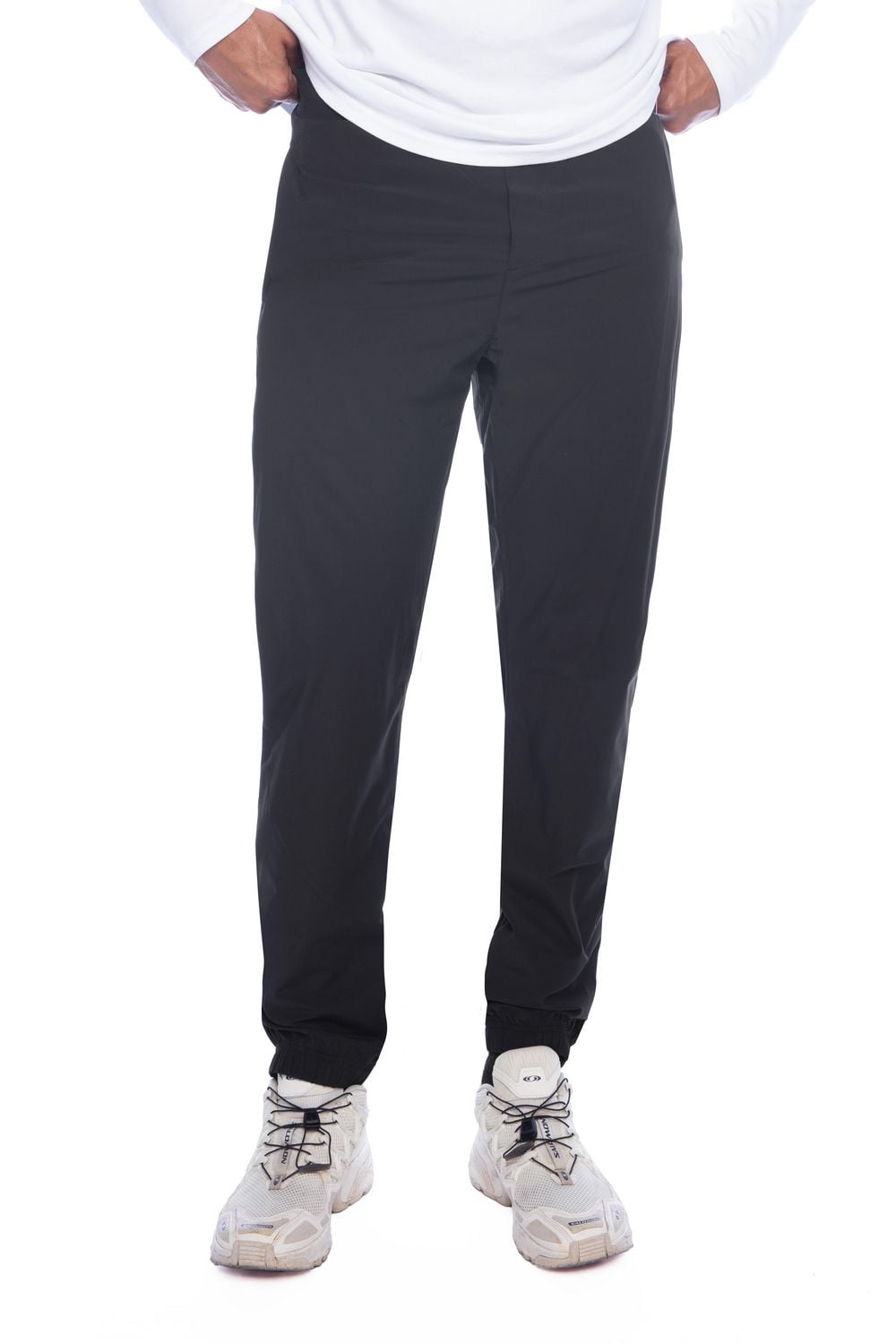 Jeaniologie ™ Men's Pull-on Athletic Jogger in Nylon with zips at cuff