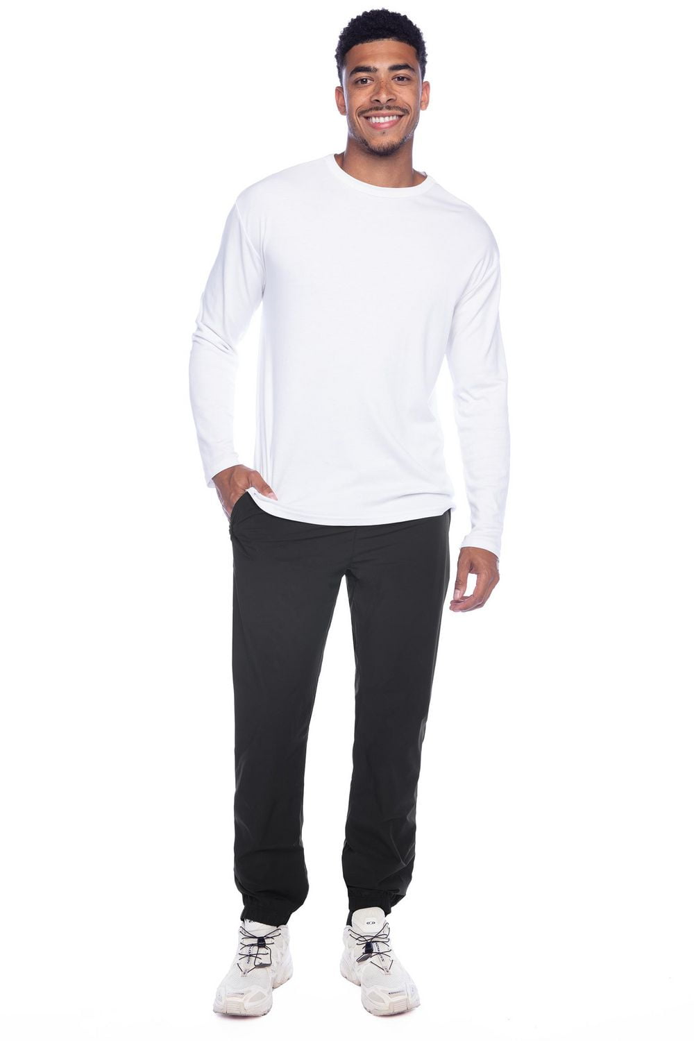 Jeaniologie™ Jogging athlétique en nylon pour homme à enfiler avec zips aux chevilles