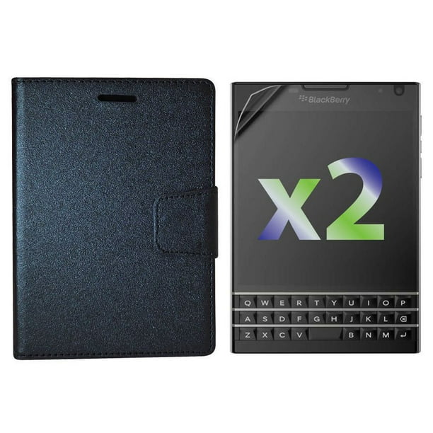 Étui portefeuille Exian en cuir pour Blackberry Passport