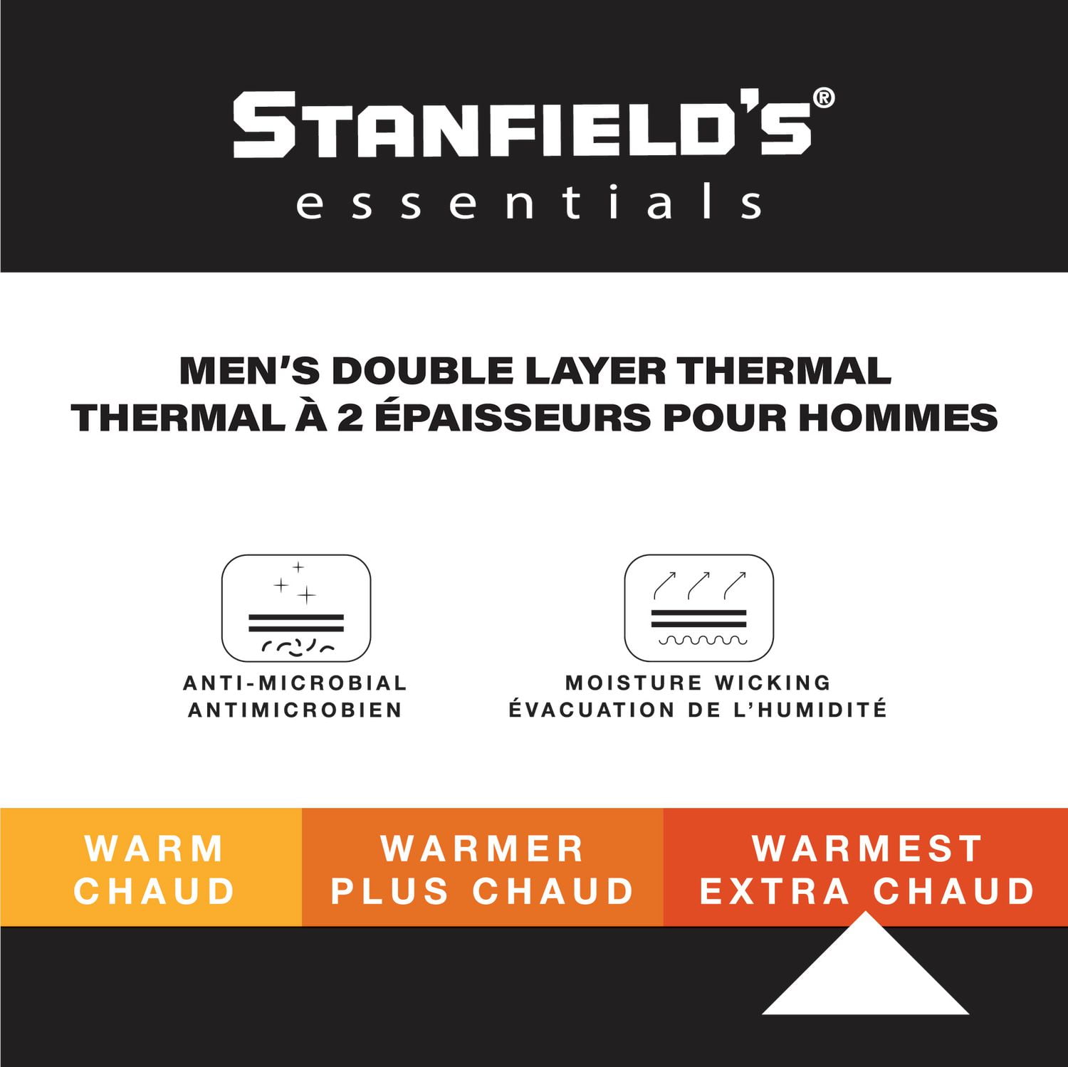 Stanfield's Essentials Double Layer Thermal, Available Sizes S-XL