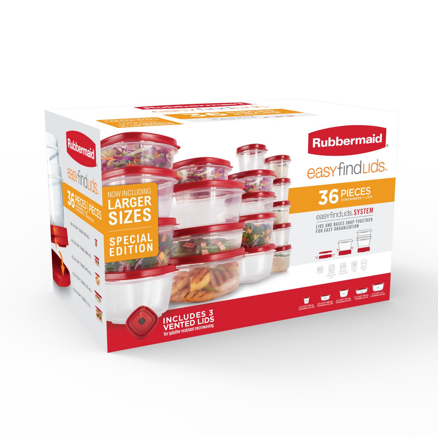 Rubbermaid 50-Piece Easy Find Lids Food Storage Set