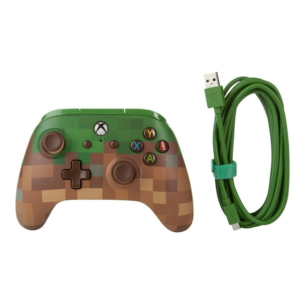 PowerA Enhanced Wired Controller for Xbox One – Minecraft Grass Block ...