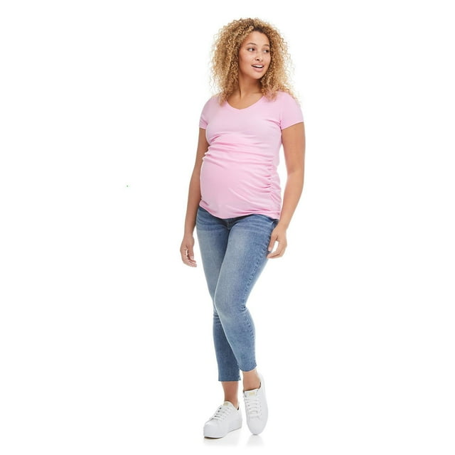 Paisley Sky Maternity Short Sleeve V-Neckline Tee