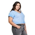 thumbnail image 2 of No Boundaries Plus Women's Boxy V-Neckline Tee, 2 of 6