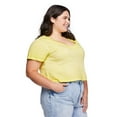 thumbnail image 2 of No Boundaries Plus Women's Boxy V-Neckline Tee, 2 of 6