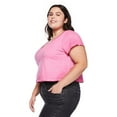 thumbnail image 2 of No Boundaries Plus Women's Boxy V-Neckline Tee, 2 of 6