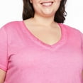 thumbnail image 4 of No Boundaries Plus Women's Boxy V-Neckline Tee, 4 of 6