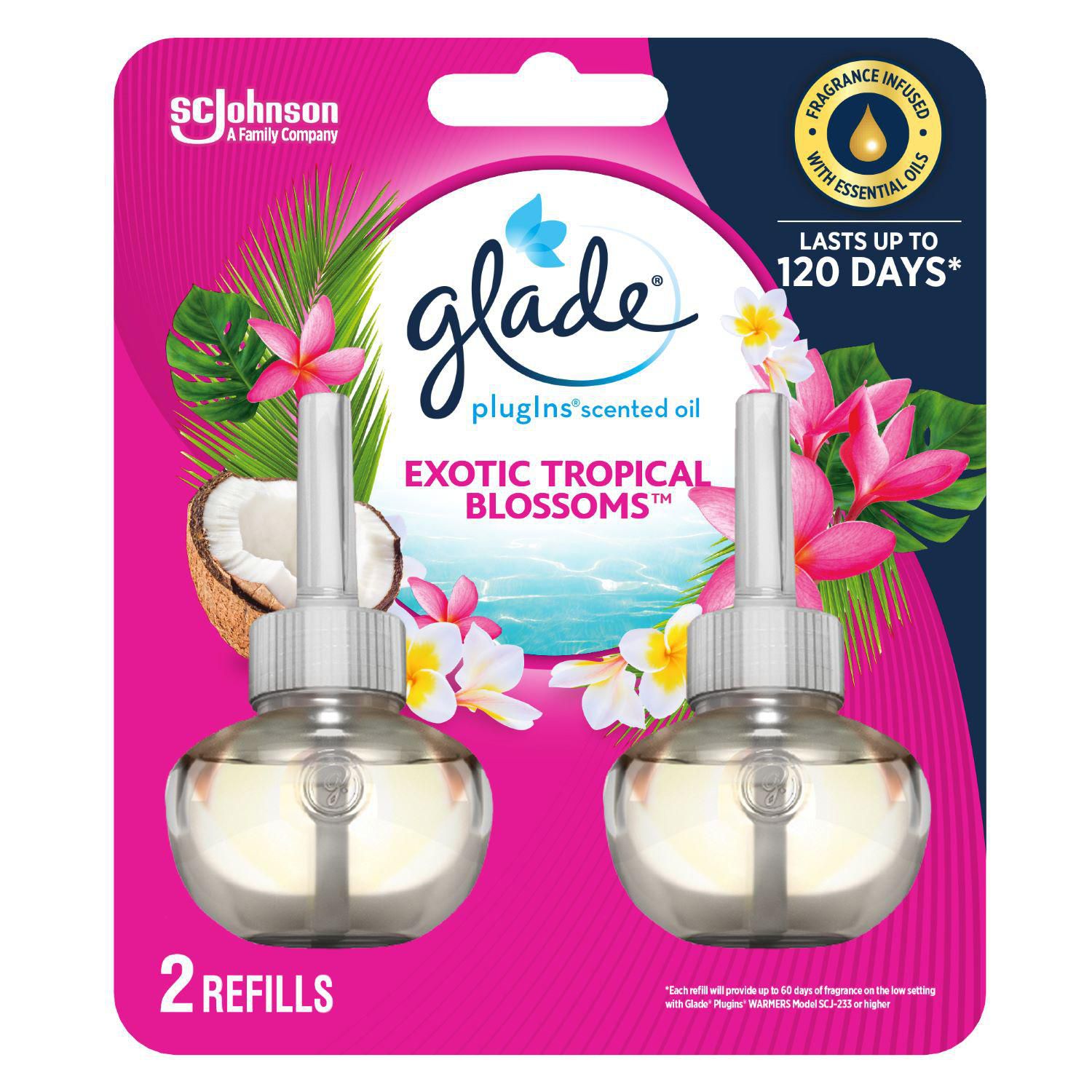 Glade Spring PlugIns Scented Oil Air Freshener Refill, Exotic Tropical ...