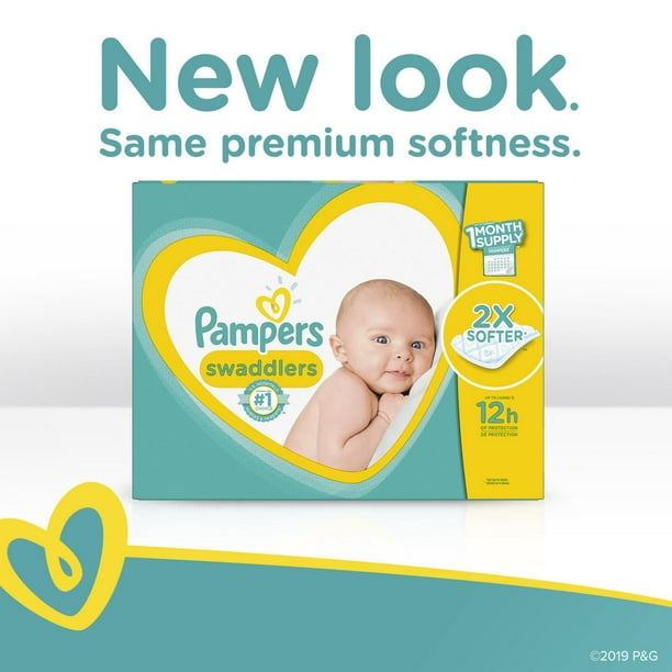 PAMPERS COUCHES SWADDLERS - FORMAT JUMBO tailles P-S, N, 1, 2, 3, 4, 5 et 6  