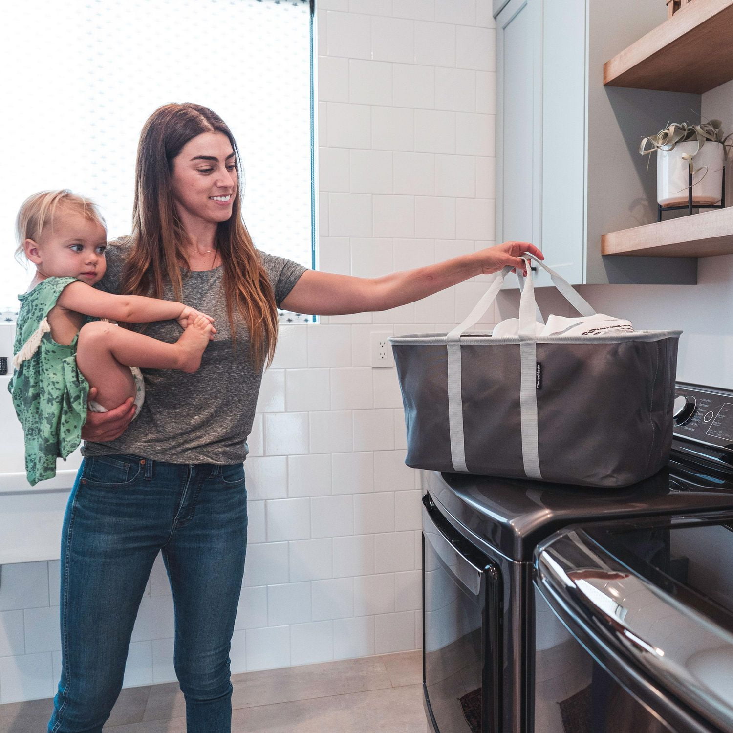 Collapsible Laundry Basket Tote - CleverMade