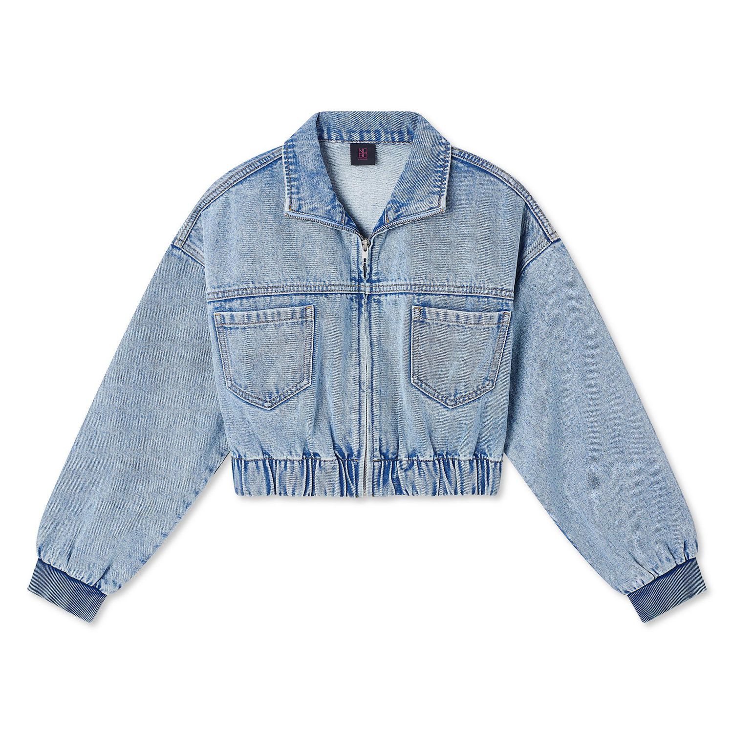 No Boundaries Women's Cropped Denim Jacket