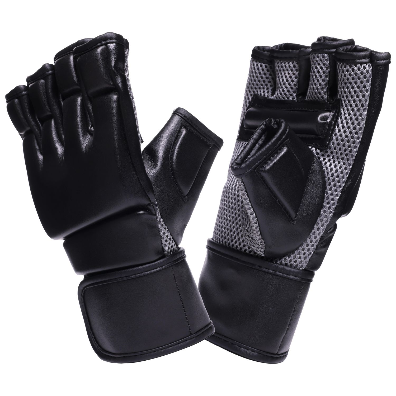 GoZone 5oz MMA Kickboxing Gloves – Black/Grey, With MicroFresh