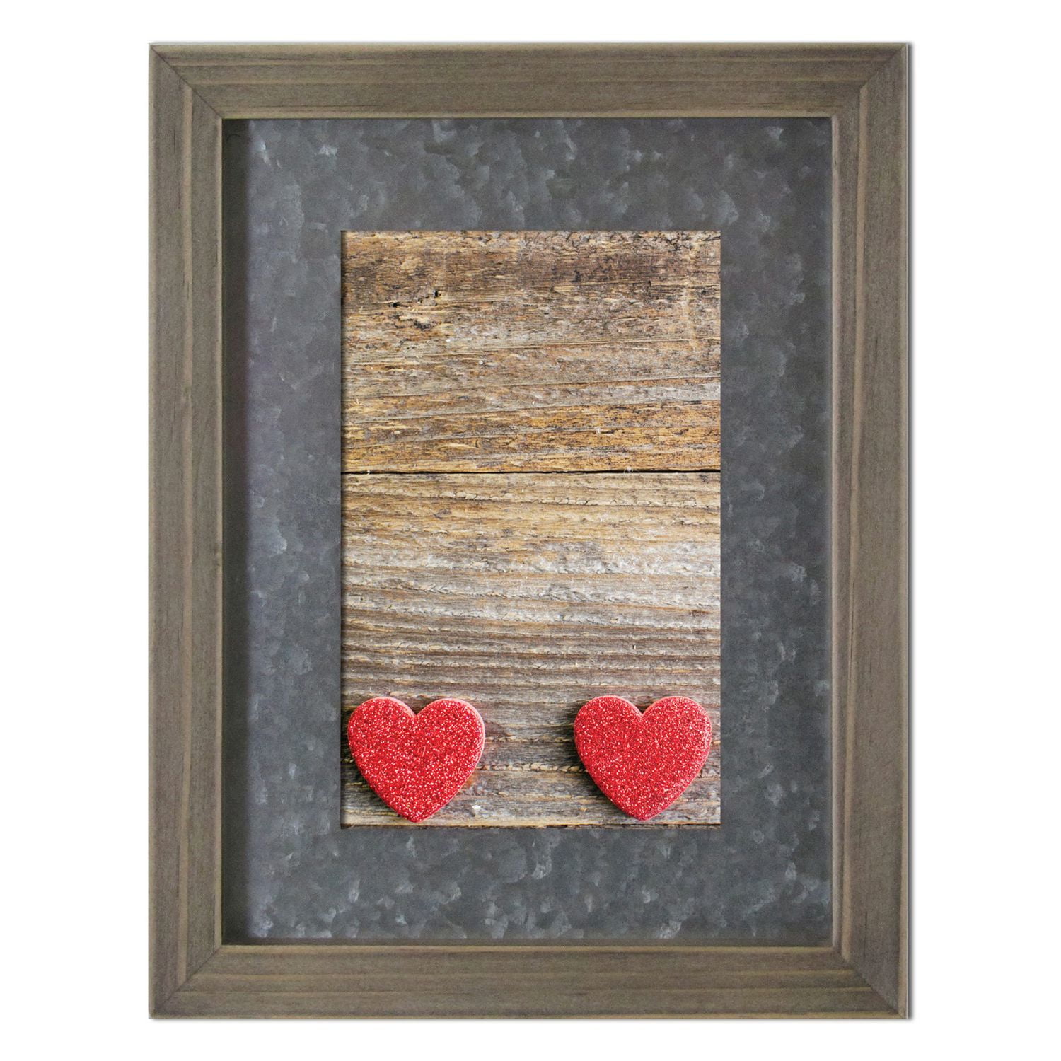 hometrends Rustic Gallery 4 x 6" Photo Frame with Metal Inset Walmart