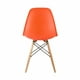Chaise de salle à manger Nicer Furniture à jambes en bois naturel à motif d'eiffel en orange – image 3 sur 4
