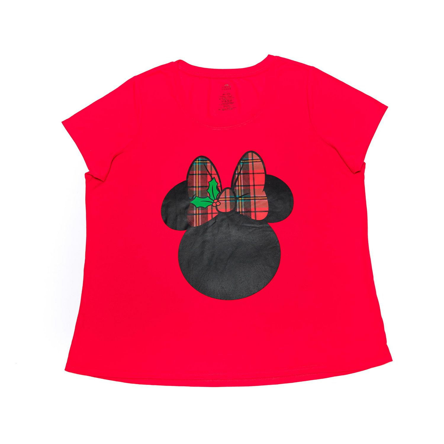 Disney Minnie Ladies Plus Holiday Short Sleeve High Low Top