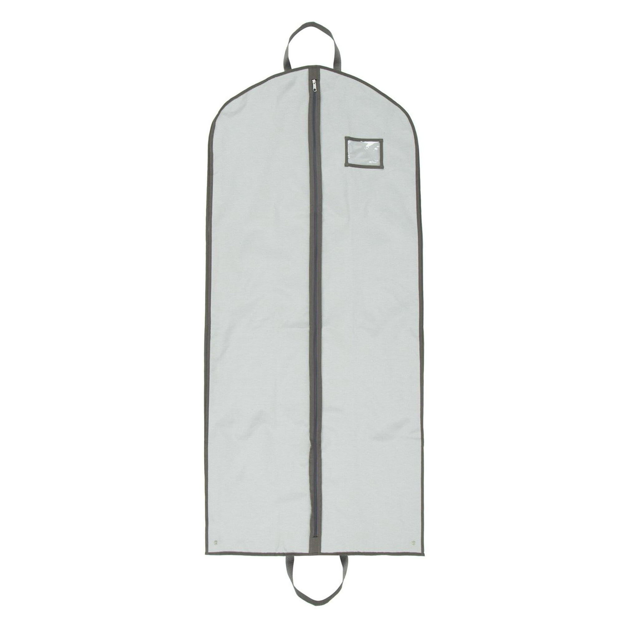 Mainstays Garment Bag for Travel and Storage, Breathable, with Zipper,  Carry Handles for Folding for Suits Dresses Coats, Grey, Item size:24  W x  3  D x 54  H; Grey color 