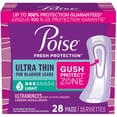 thumbnail image 1 of Poise Ultra Thin Incontinence Pads, 3 Drop Light Absorbency, Regular Length, 28 Count, 1 of 7
