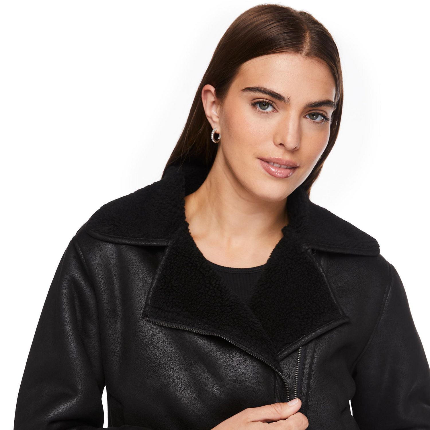 George Women's Faux Shearling Moto Jacket