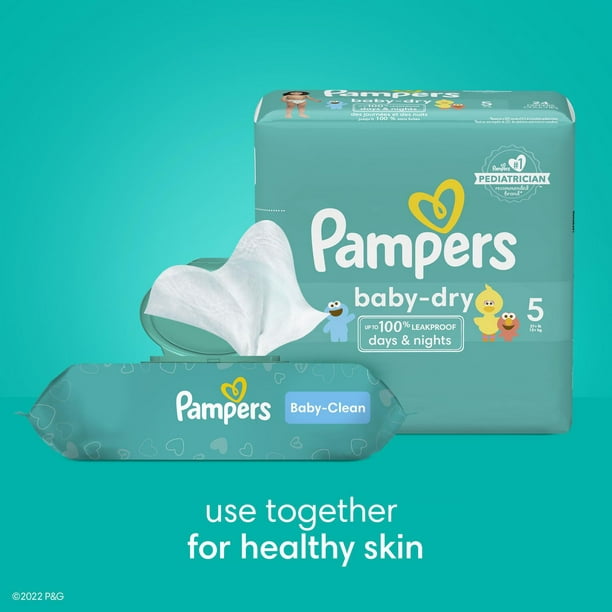 Pampers Baby Dry Diapers, Super Pack, Size NB-6, 120-64 Count