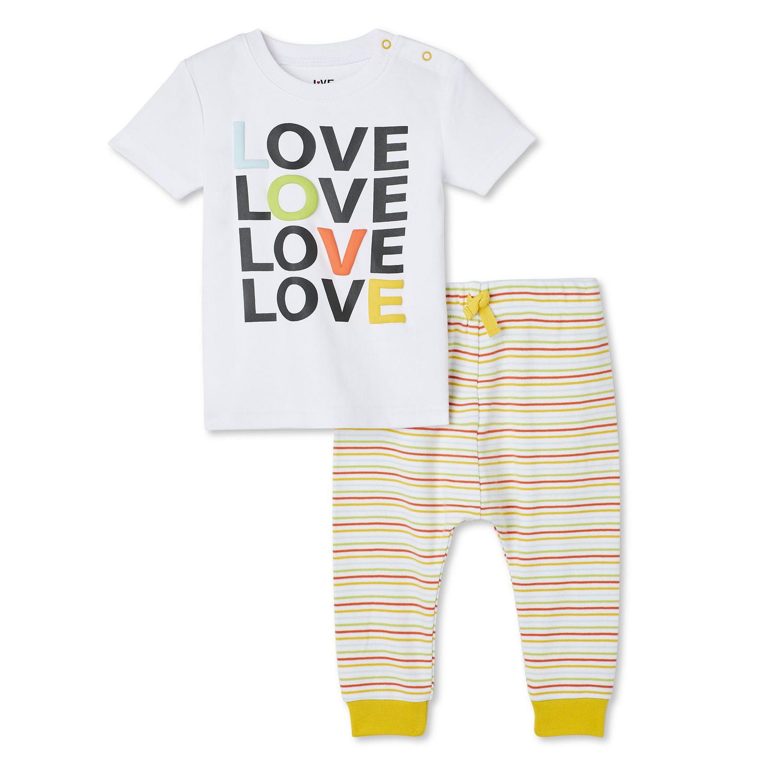 Ensemble 2 pièces avec pantalon LOVE Ellen DeGeneres pour nourrissons. unisexe