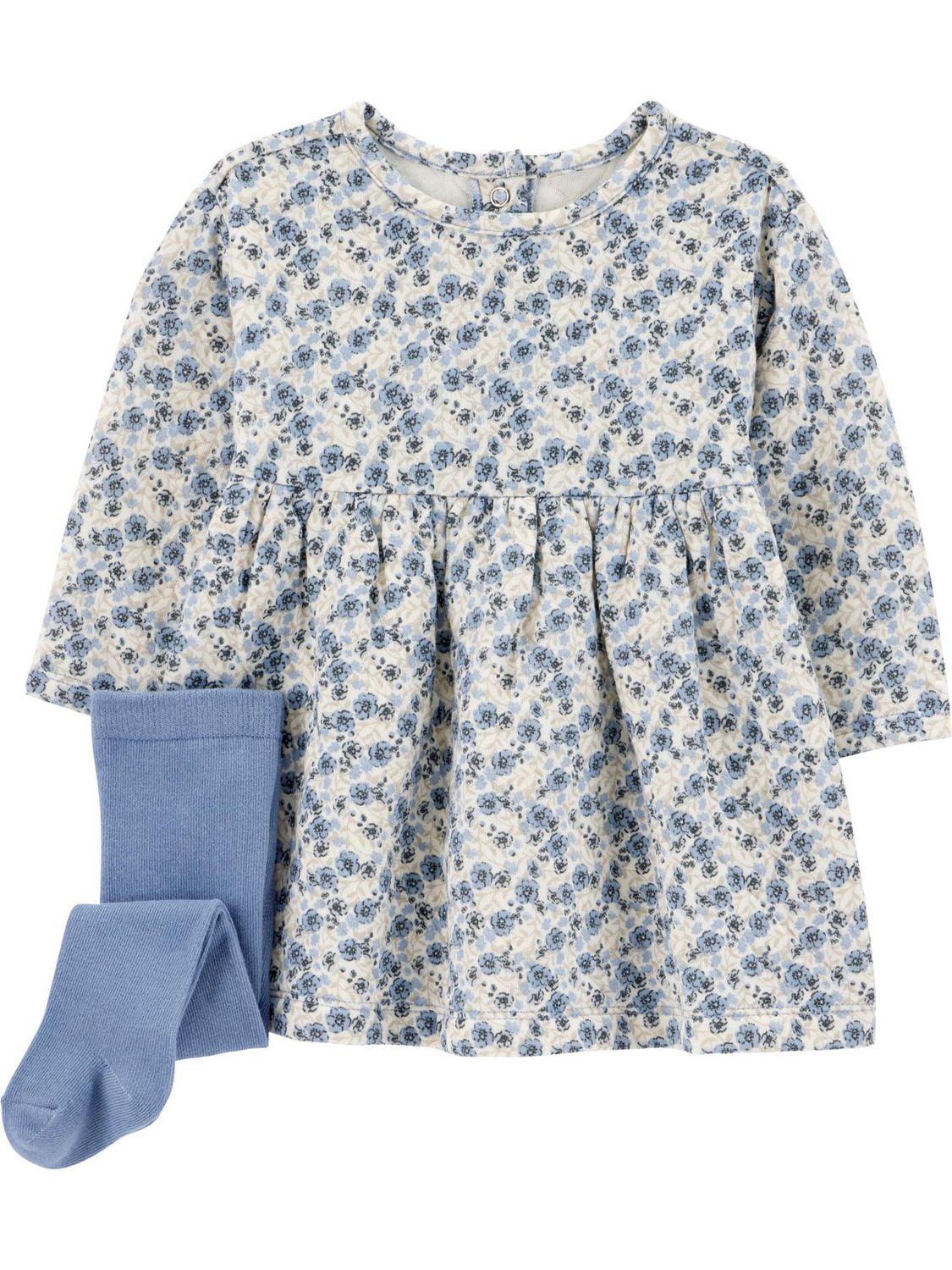 Carter's Child of Mine Baby Girl 2 Piece Dress Set - Blue Floral