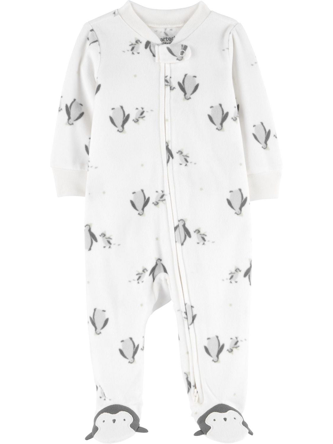 Carter's Child of Mine Baby Boy Sleep and Play White Penguin