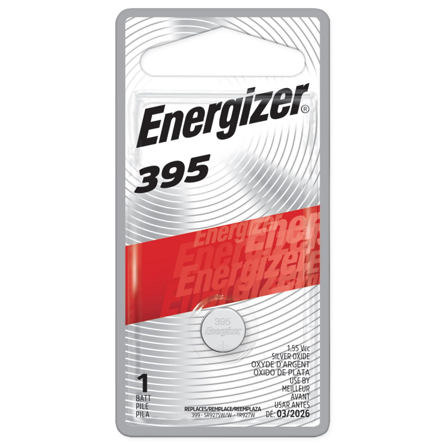 Energizer 395 Silver Oxide Button Battery, 1 Pack, Silver Oxide 