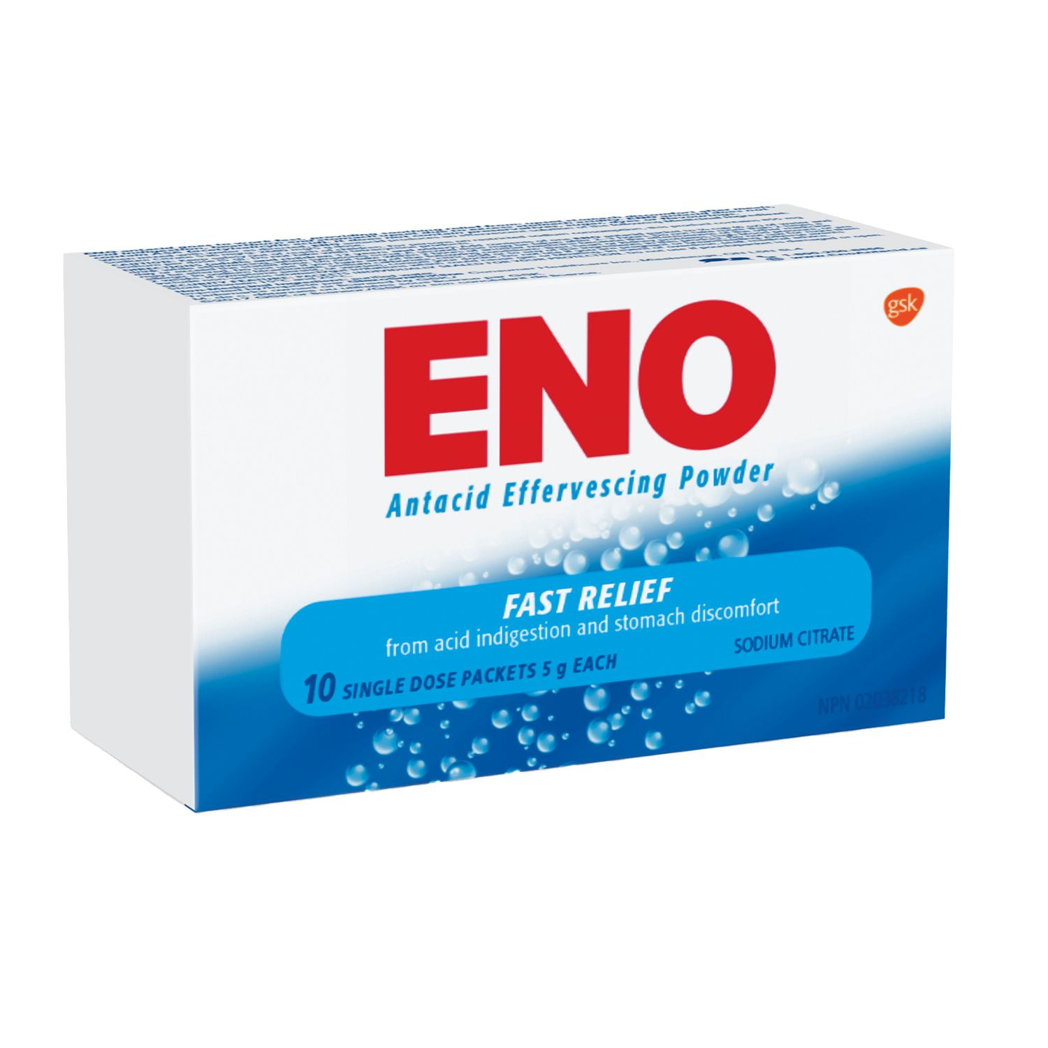 Eno Antiacide poudre effervescente 10 sachets unidoses de 5g chacun