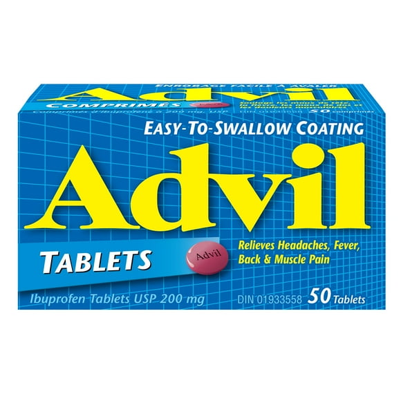 Advil Regular Strength Tablets for Headaches and Pain Relief, 200 mg Ibuprofen, 50 Count