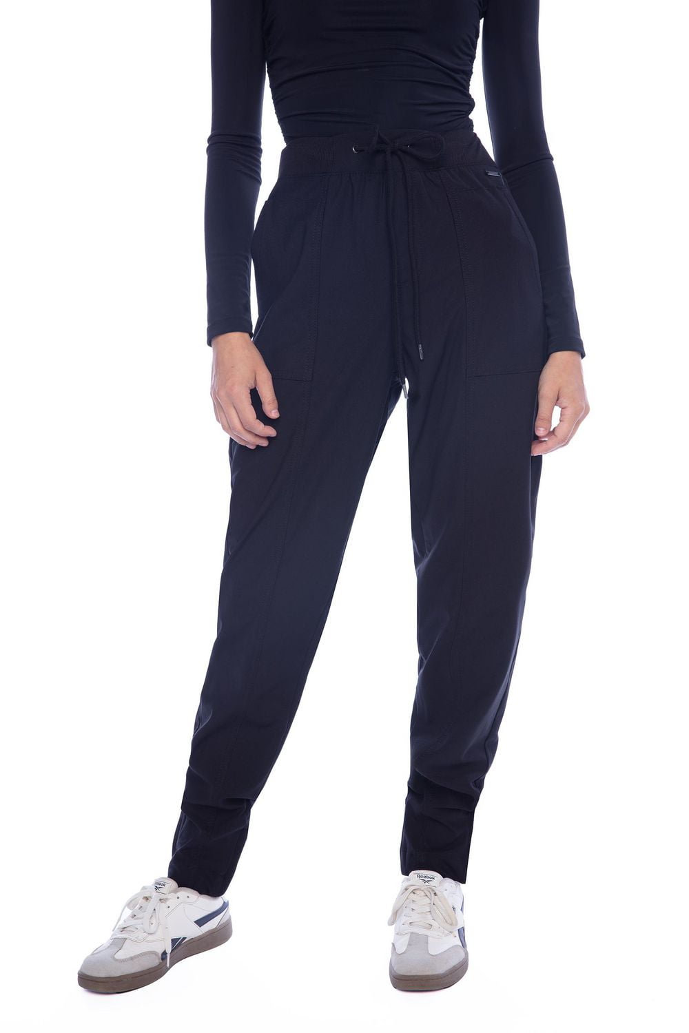 Jeaniologie ™ Ladies High Rise Pull-on Jogger - Black, Size S-XXL