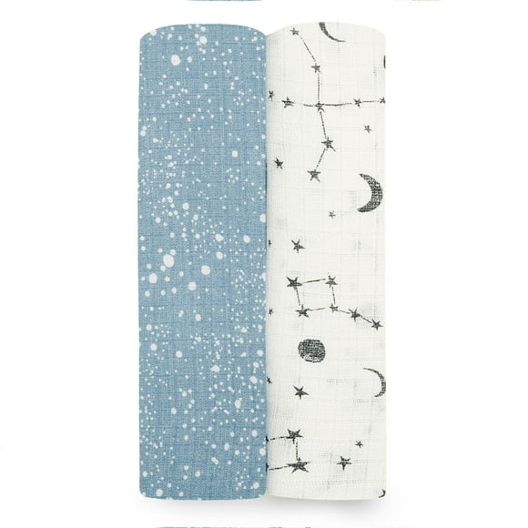 langes silky soft - aden + anais™ essentials - cosmic galaxy, lot de 2