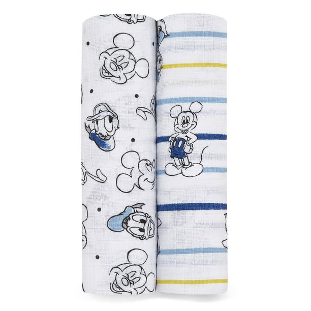 aden + anais™ essentials 2pack swaddles cotton muslin mickey