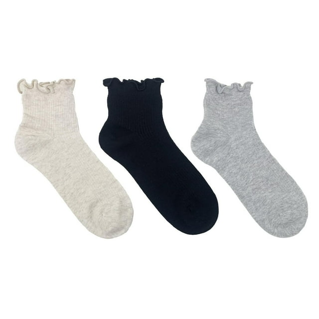 SECRET® Ladies Socks Ruffle Quarter 3pr