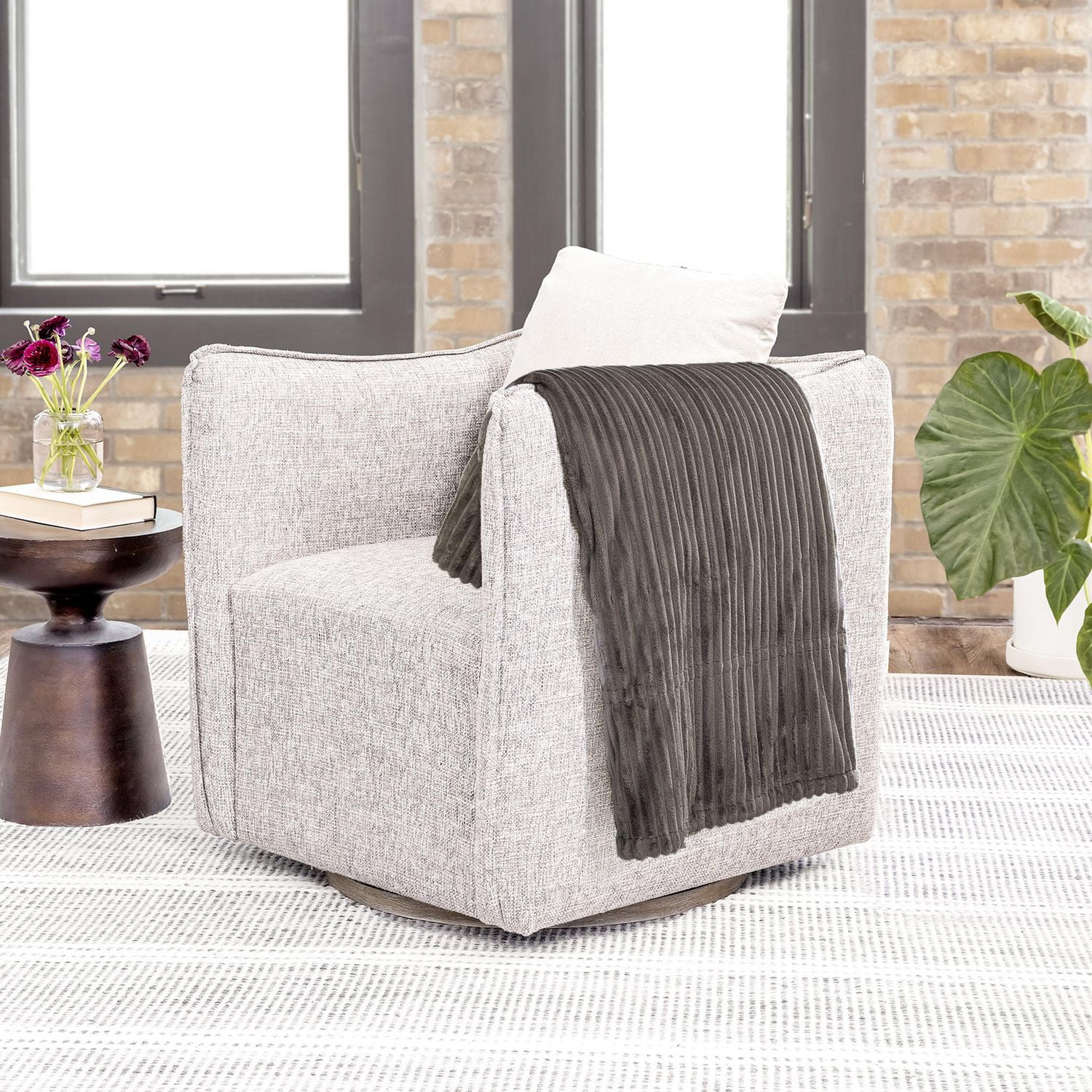 Sunbeam Textured Velvet Heated Throw