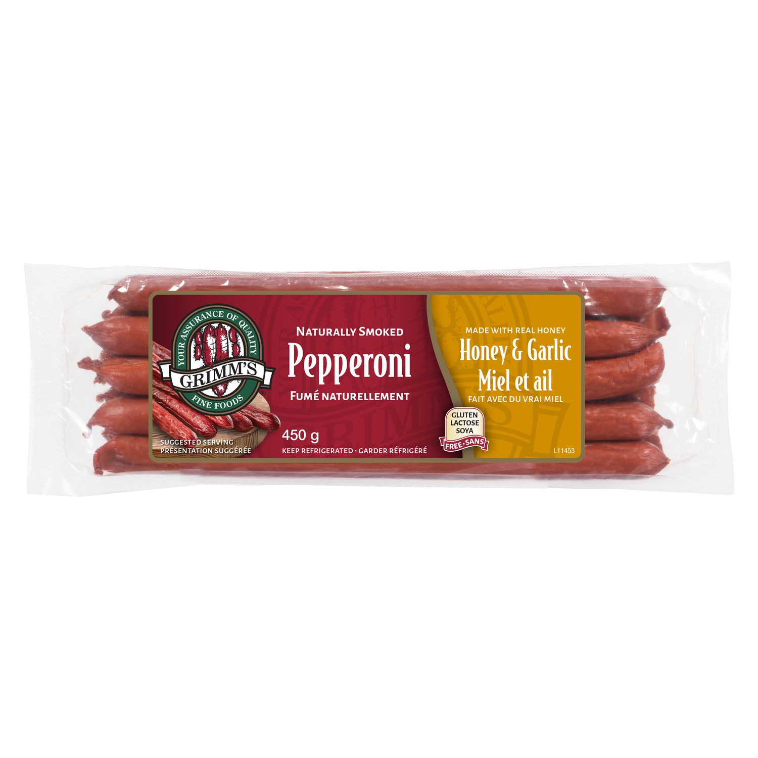 Bâton de pepperoni au miel et à l'ail de Grimm 450g