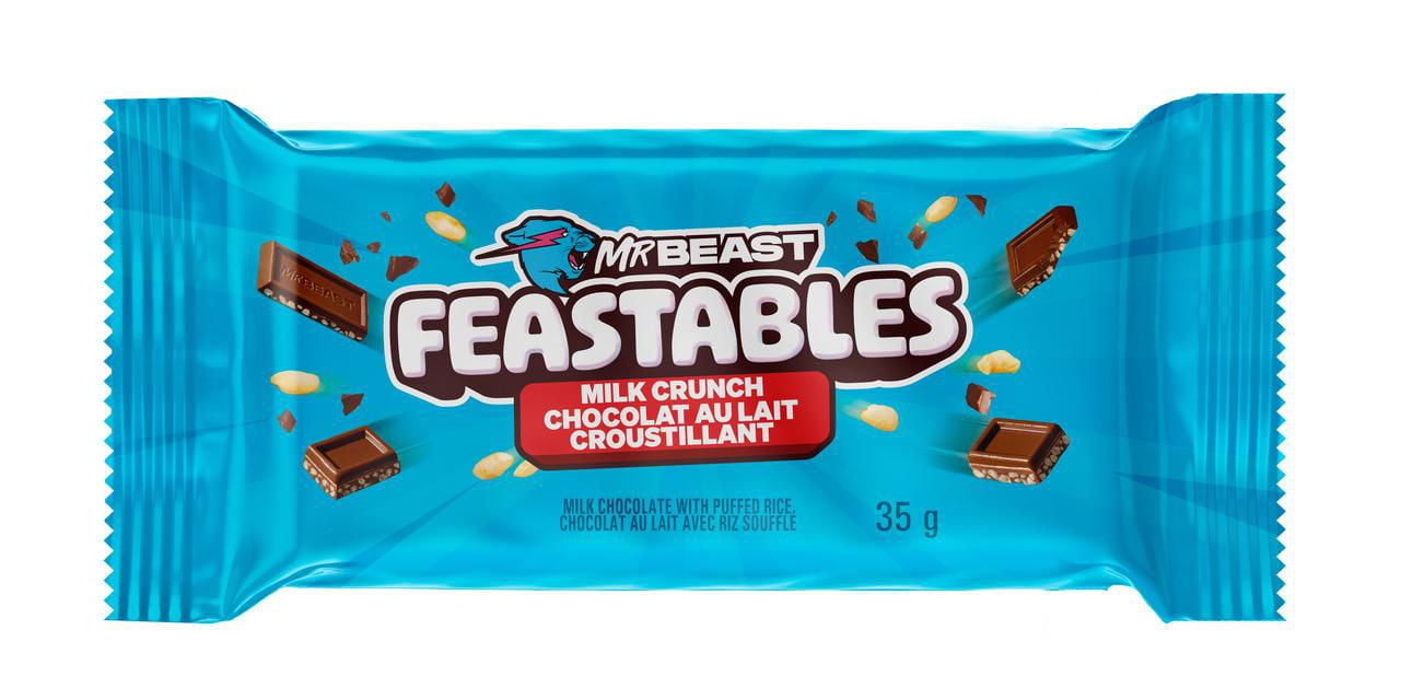 Mr Beast Feastables Milk Crunch Chocolate Bar 35g, Feast Milk Crunch Choco  35g