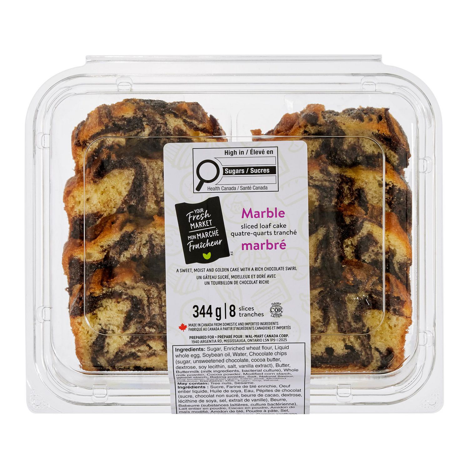 Your Fresh Market Marble Sliced Loaf Cake, 8 pieces 344 g