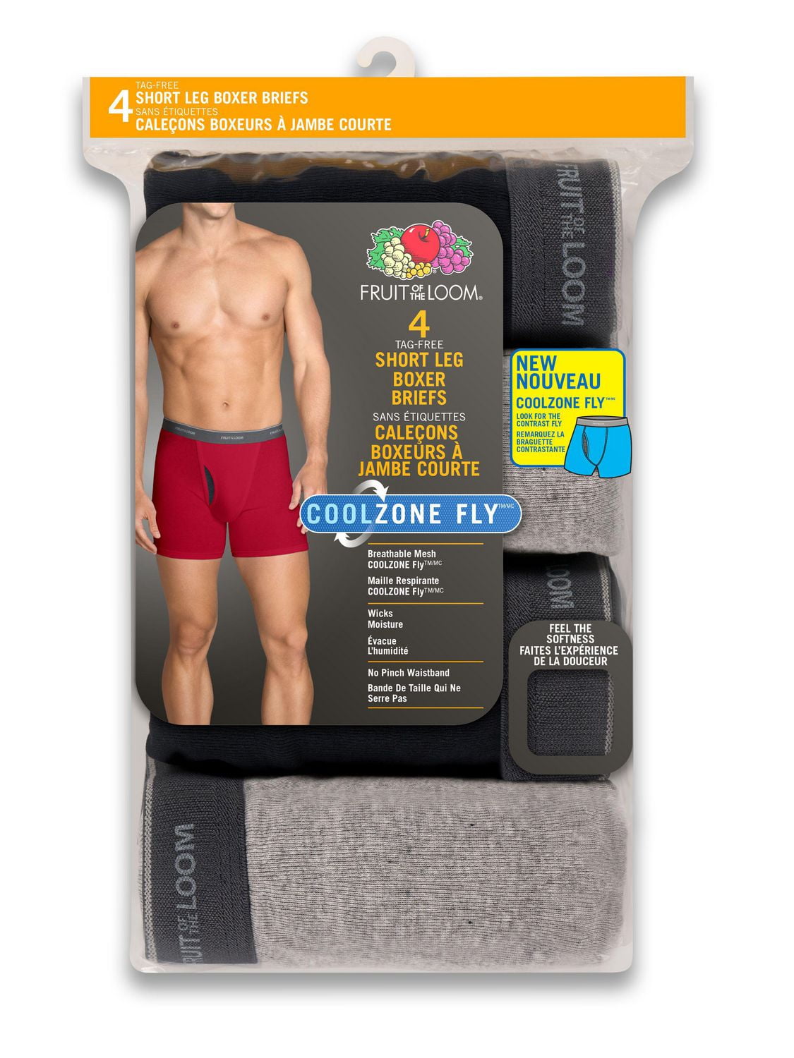 Fruit of the Loom Mens Trunk Briefs, 4-Pack