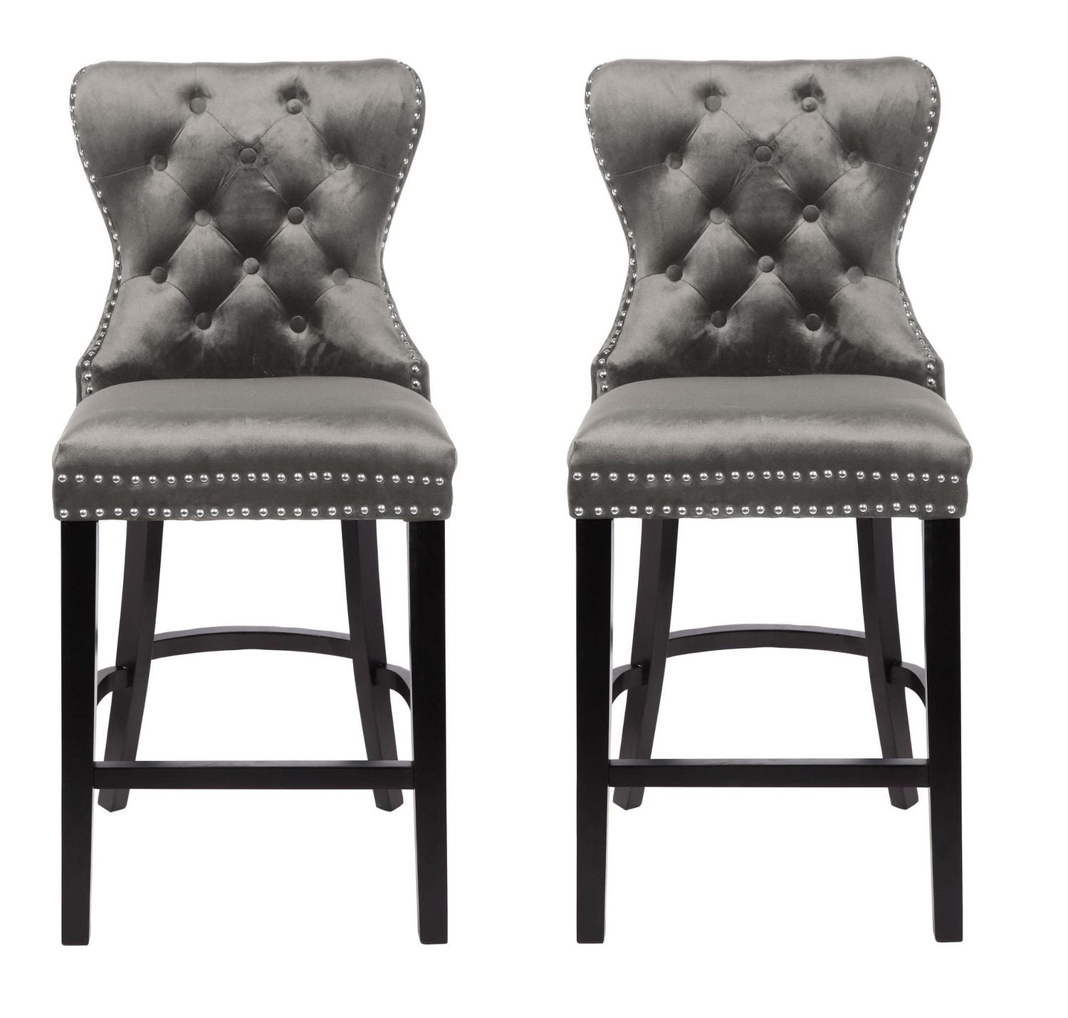 Heavenly Collection Grey Tufted Counter Stool Walmart Canada