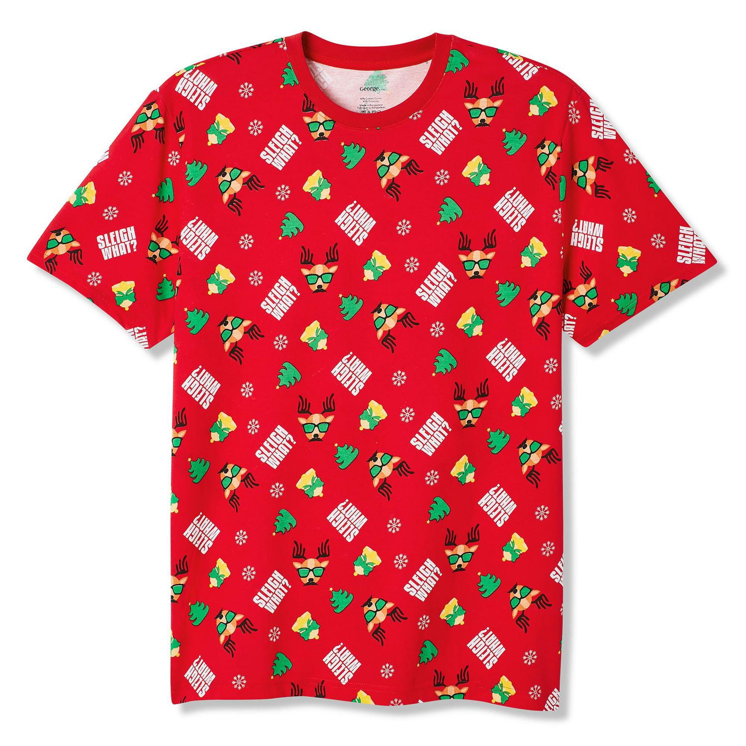 George Men's Printed Christmas Tee