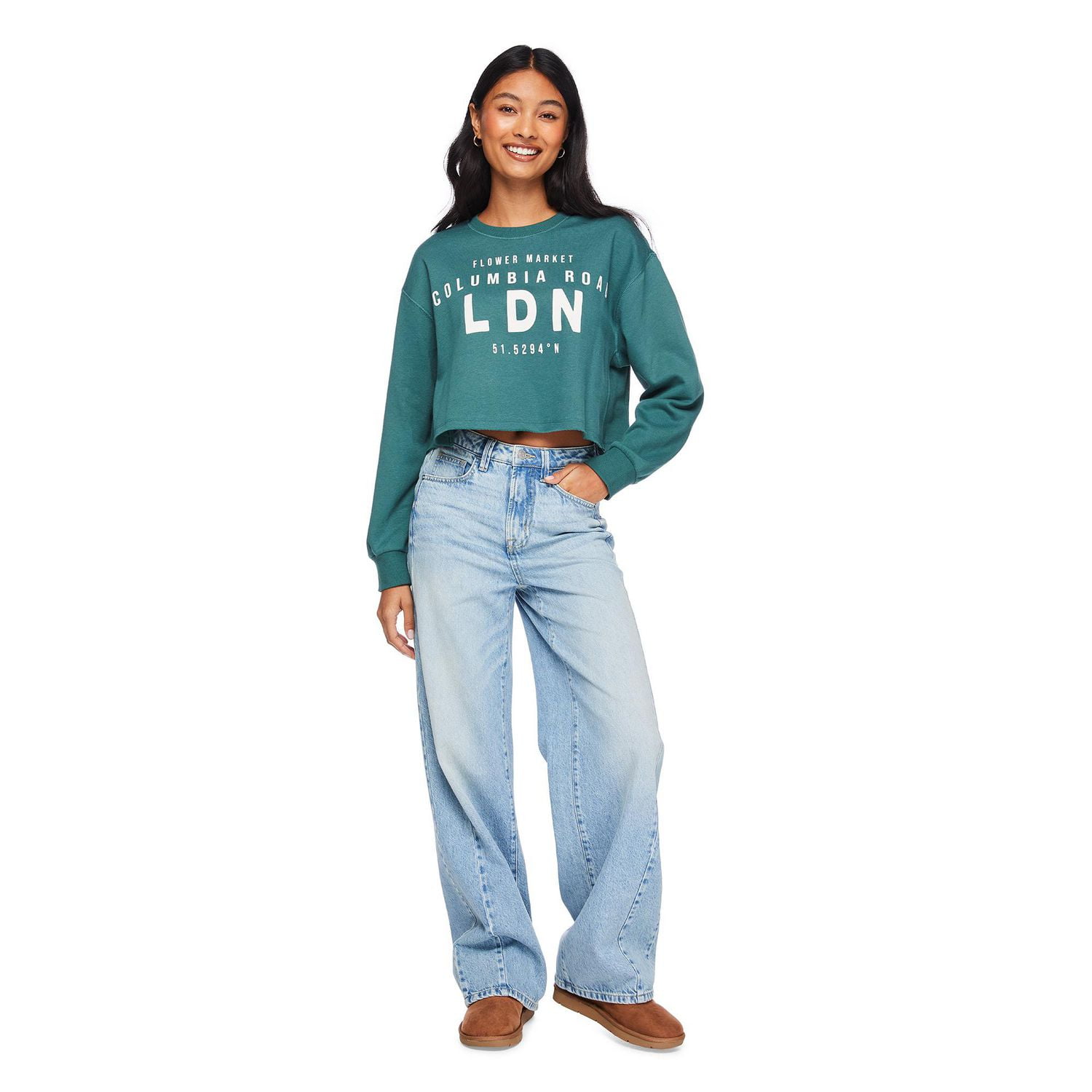 No Boundaries Women's Cropped Fleece Popover, Sizes XS-XXL