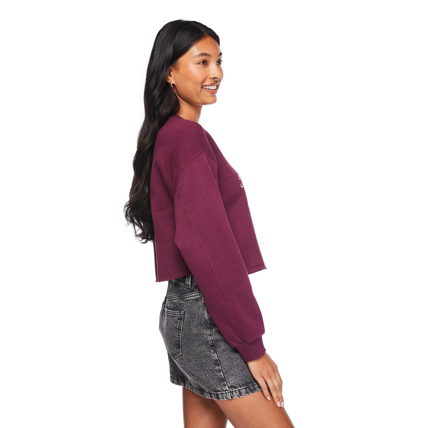 Chandail en molleton écourté No Boundaries pour femmes Tailles TP–TTG