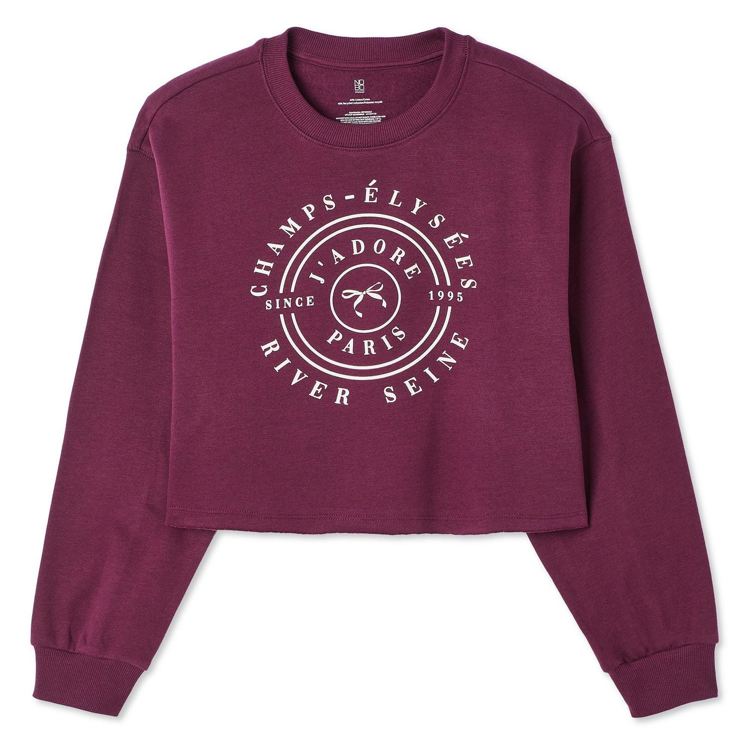 Chandail en molleton écourté No Boundaries pour femmes Tailles TP–TTG