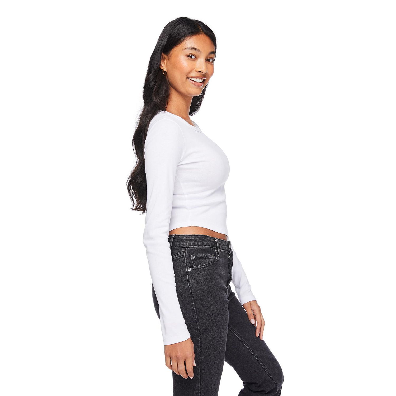 T-shirt bébé à manches longues No Boundaries pour femmes Tailles TP–TTG