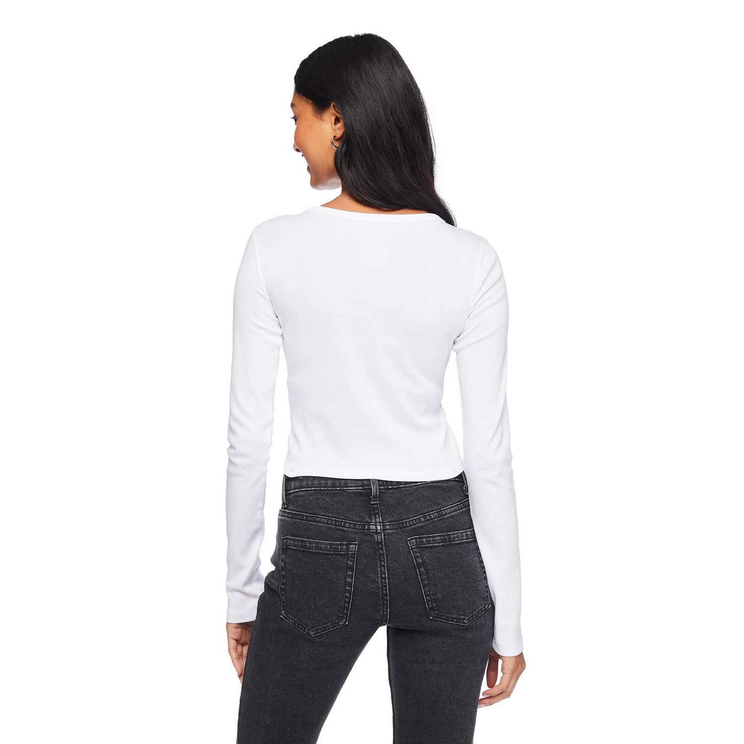 T-shirt bébé à manches longues No Boundaries pour femmes Tailles TP–TTG