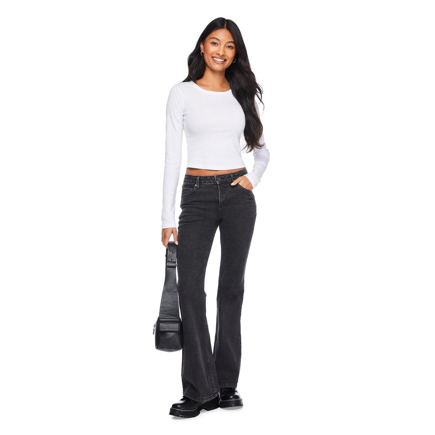 T-shirt bébé à manches longues No Boundaries pour femmes Tailles TP–TTG