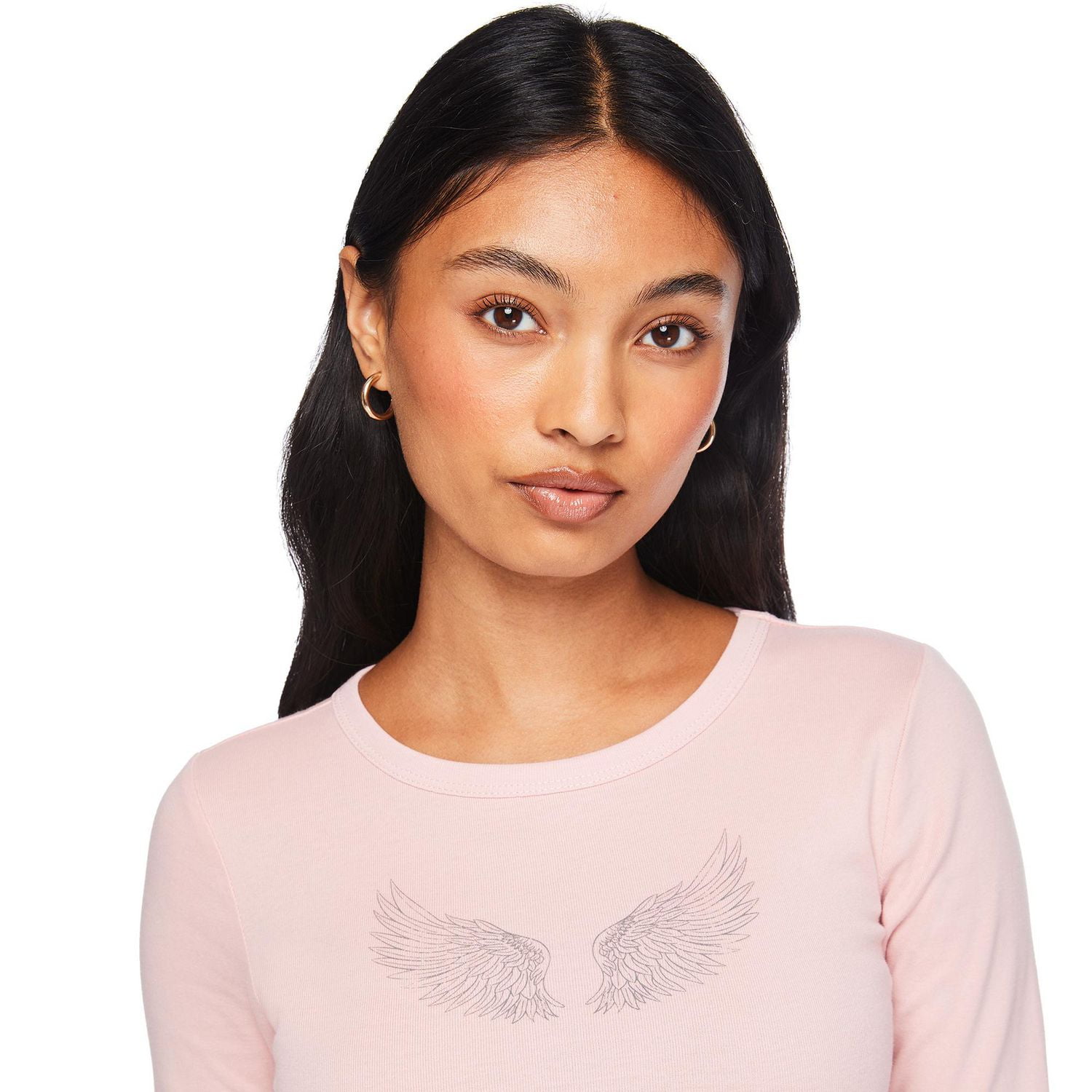 No Boundaries Women's Long Sleeve Baby Tee